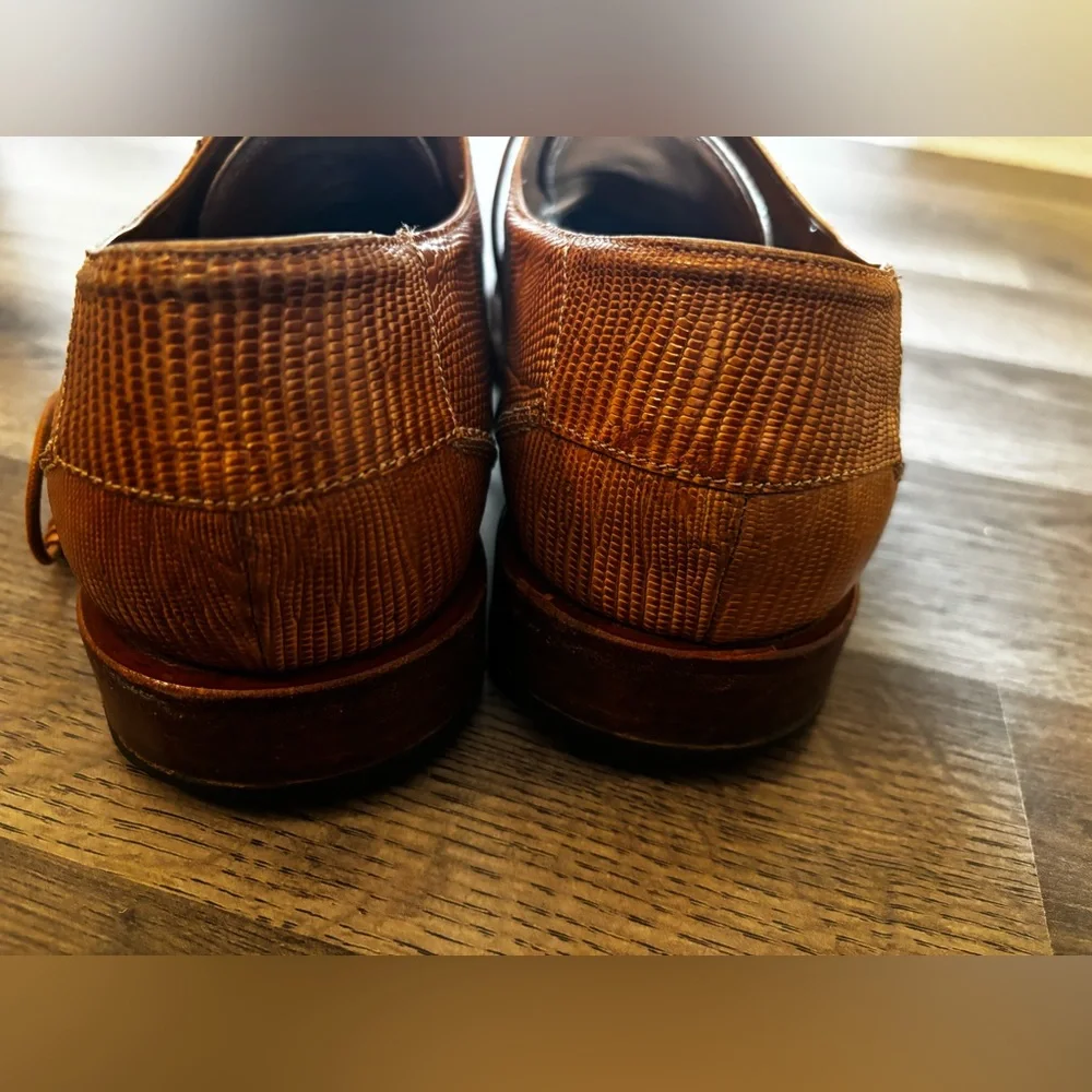 Mezlan Brown Textured Leather Oxfords office dress shoes men’s size 12 business - Picture 8 of 13